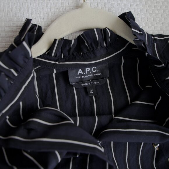 A.P.C.  St Germain Striped Blouse | Navy blue - Picture 6 of 8